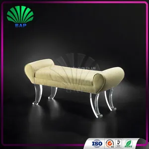 Plexiglass Lounge Sofa Acrylic 2 Seat Salon Waiting Room Bench Living Room Leisure Chair thumbnail-1
