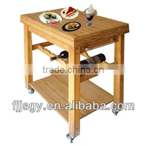 Bamboo Dinning Car With Slipped Wheels thumbnail-1