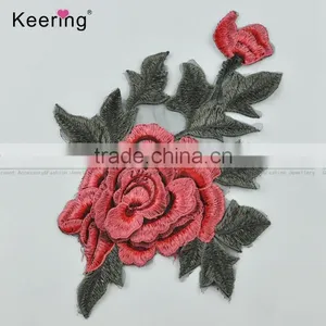 25*18.5 Flower Motif Lace Applique Iron On Embroidery Patch for Garment Accessories thumbnail-1