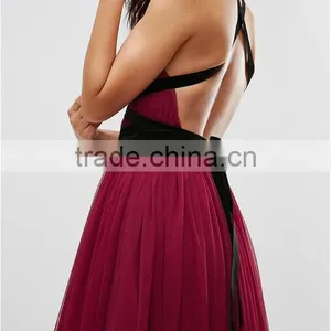 Guangzhou Latest Cheap Clothing Cross Back Maxi Dress Sexy Good Night Photos thumbnail-3