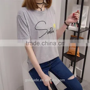 Wholesale Loose Short Sleeve Women t Shirt Custom Printing t Shirt thumbnail-3
