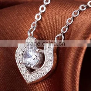 925 Sterling Silver Popular Necklace the Same Type of Diamond Lover thumbnail-3