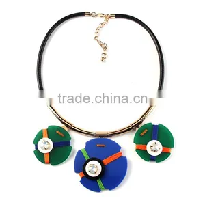 Fashion Big Brand Women Arcylic Pendant Costume Necklace thumbnail-5