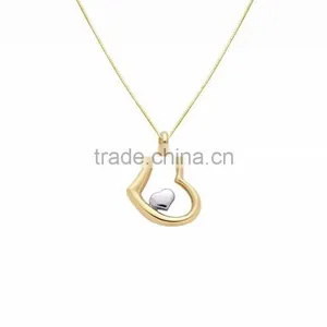 Designer Two Tone Plated Heart Pendant thumbnail-1