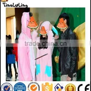 Autumn and Winter Cosplay Costume Cute Rabbit Flannel Cartoon Animal One Piece Sleepwear Coral Fleece Long-sleeve Lovers Lounge thumbnail-1