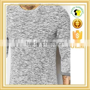 Tight Fitted Spandex Long Sleeve t Shirts, Gym Slim Fit Tri Blend T-shirt With Custom Embroidery Logo thumbnail-4