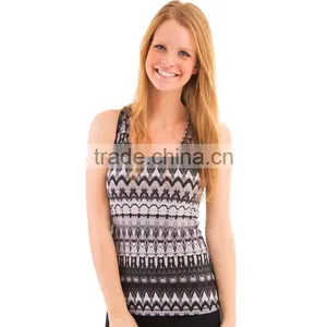 Wholesale Custom Print 100% Polyester Sublimation Stringer Women Tank Top thumbnail-4