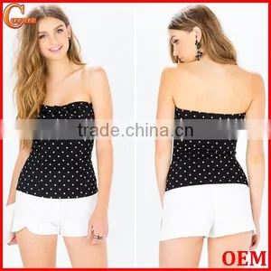 Sex Strapless Polka Dot Print Tube Top Fashion Women Tops thumbnail-1