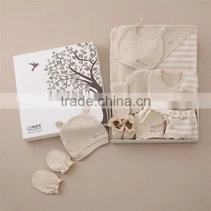 9 in 1 Set 100% Organic Cotton Baby Infant Clothing Set OEM Wholesale Newborn Baby Shower Gift thumbnail-5