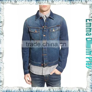 Vogue Blue Men's Fashion Trend Denim Jackets Short Jean Coat thumbnail-1