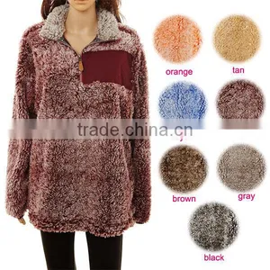 Wholesale Woman Clothing Vintage Wine Frosted Pullover thumbnail-1