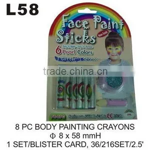 L58 8 PC BODY PAINTING CRAYONS thumbnail-1