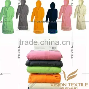 Multi-Color Hooded Microfiber Bathrobe thumbnail-1