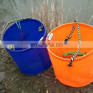 CYLINDER FISHING WATER PAIL FISHING BAG BUCKET WITH ROPE thumbnail-1