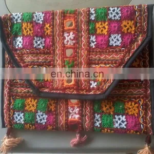 New Arrival and Hot Sell Indian Handmade Banjara Cotton Clutch Bag/ Tote Cotton Bags/ Plain Tote Genuine Cotton Clutch Bags thumbnail-1