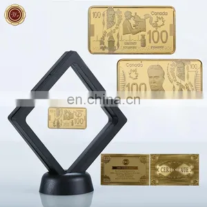 WR Luxury Home Decor 100 Canadian Dollars 24k Gold Plated Bar With Display Case for Souvenir thumbnail-1