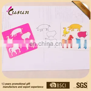 Funny and Plastic Novetly Promotion Cartoon Animal Stencil Ruler for Kids thumbnail-4