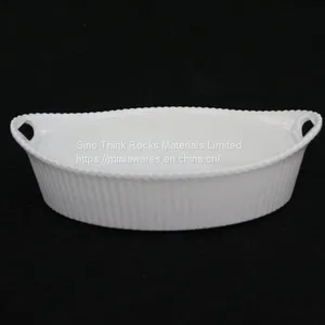 High Quality Hotel Used White Oval Melamine Bowl With Handle thumbnail-1