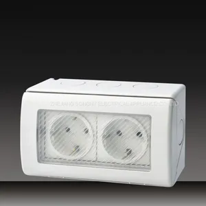 Waterproof Push Button Wall Switch Socket With Protected Cover thumbnail-4
