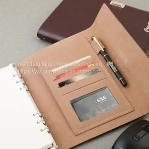 2020 New 6 Ring Bind Notebook Custom a5 Planner Kraft Diary Calendar Card Holder Logo Printing Notebook thumbnail-4