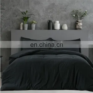 2020 China Made Black Water Wash Microfiber Full Queen Size Bedding Set Duvet Cover thumbnail-2