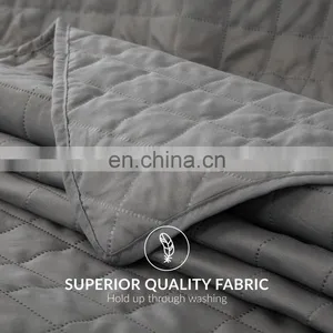 Wholesale High Quality Full Size Grey 100% Polyester Comforter Quilt Set For Adult thumbnail-6