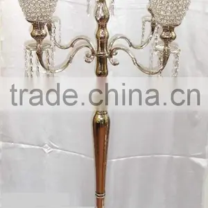 Aluminum Wedding Candelabra With Centrepiece Silver Finish, Candelabra With Flower Bowl thumbnail-5