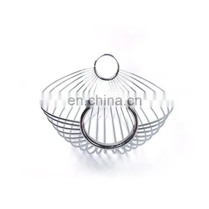 Countertop Metal Steel Wire Vegetables Fruit Bowl Banana Holder Kitchen Rack Storage Fruit Basket Metal thumbnail-4
