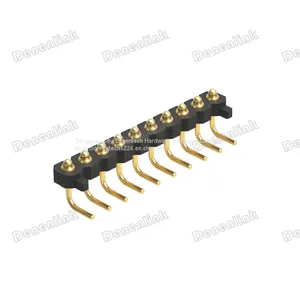 Dnenlink 2.54mm Pitch Single Row H2.5mm Right Angle DIP Type PogoPin Male Header With Peg thumbnail-3