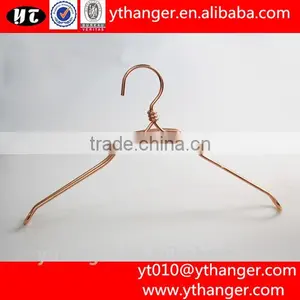 YY440 High Quality Wide Shoulder Red Copper Metal Wire Clothes Hanger Shirt Hanger thumbnail-3