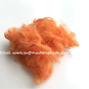 2.5d/3d *32/38/44/51/64mm Orange Virgin Polyester Staple Fiber Factory Cheap Price thumbnail-1