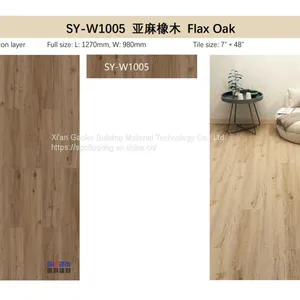 GKBM Greenpy SY-W1005 New Eco-Friendly Waterproof Flax Oak 4mm Click Stone Plastic Composite SPC Flooring thumbnail-3