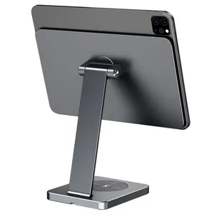 2022 Aluminum Desktop Lazy Magnetic Tablet Display Stand for IPad Pro 12.9 10.9 11 Inch With Wireless Charging Magnet Holder thumbnail-5