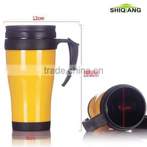 400ml Eagle High Quality Cheapest Double Wall Insulated Plastic Thermal Travel Mugs With Paper Inserted and Handle thumbnail-1
