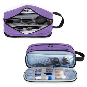 Stethoscope Portable Case Accommodate BP Cuffs or 2 Stethoscopes, Compatible With 3M Littmann/ADC/MDF, Medical Case With Extra Pocket for Nurse Accessories, Essentials for Nurses, Doctors, Purple thumbnail-1