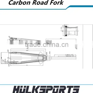 High-end Road Bike Carbon Front Fork 3k/ud Bicycle Disc-brake Fork 370mm Carbon Road Fork thumbnail-6