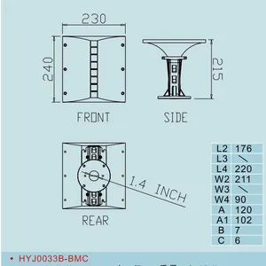 033B Fiberglass Waveguide Tweeter Speaker Horn of 1.4 Inch Throat Line Array Accessories thumbnail-5