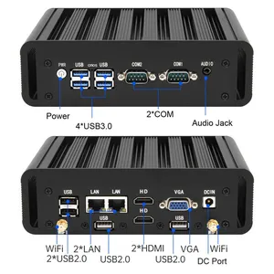 Cheapest Industrial PC Intel I5-7200U 16+256GB Wifi IP51 Industrial Fanless Mini PC With DC RJ45 LAN HDM-I VGA RS232 RS485 Port thumbnail-2