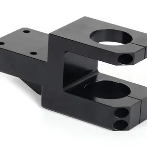High Precision CNC Milling Black Anodized Aluminum Double Clamp Mounting Block Custom OEM ODM Machining Service thumbnail-1