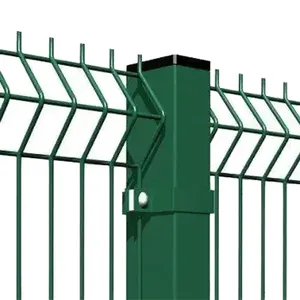 Hot Dipped Galvanized 3D Wire Mesh Fence With Peach Post for Private House Yard Isolation thumbnail-3