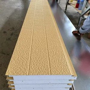 Aluminum Zinc Coated Steel Metal Exterior Wall Sandwich Panel 75mm Thickness for Thermal Insulation R-Value 30 thumbnail-2