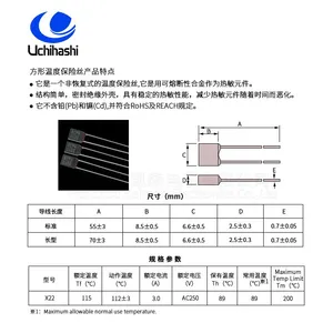 UCHIHASHI Thermal Link X22 115°C AC250V 3A thumbnail-1