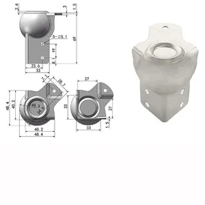 5 Holes Professional Classic Brace Ball Corner With Offset Heavy Duty Flight Case Hardware for Road Case/Studio Equipment thumbnail-5