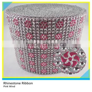 2mm/3mm/4mm Hot Pink Flower Rhinestone Sewing Plastic Roll Net thumbnail-5