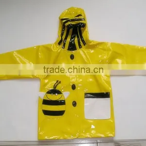 PU Cute Kids Yellow Raincoat For Sale thumbnail-1