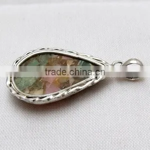 Design Bezel Setting Fuchsite Pendant, Gemstone Silver Jewellery, Silver Jewellery India thumbnail-6