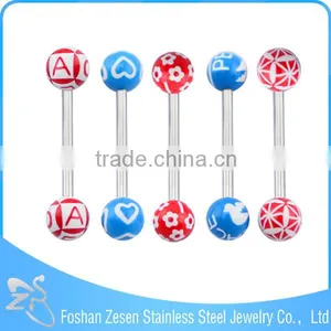 Factory Wholesale Stainless Steel Tongue Barbell Fashion Flesh Colored Tongue Rings thumbnail-5