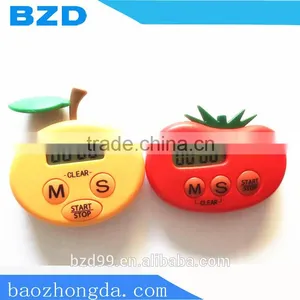 New Style Functional Tomato Orange Fruit Set Electronic Countdown & Count up Mini Cute Kitchen Timer for Refrigerator thumbnail-1