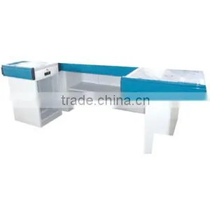 Trade Assurance New Design Cashier Stand for Supermarket JS-CC01, Cashier Counter for Sale thumbnail-1