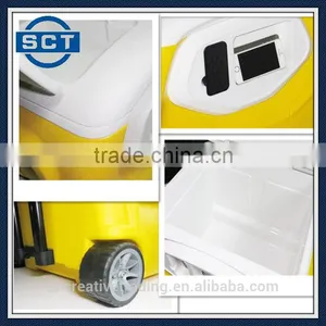 Wheeled Cooler With Built-in Speaker Yellow thumbnail-6